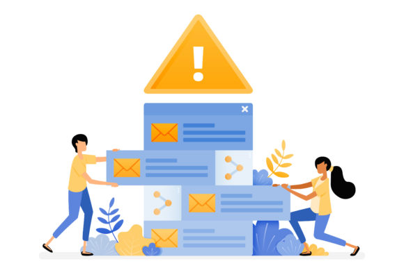 3d Banner of Error Alerts Malware Virus