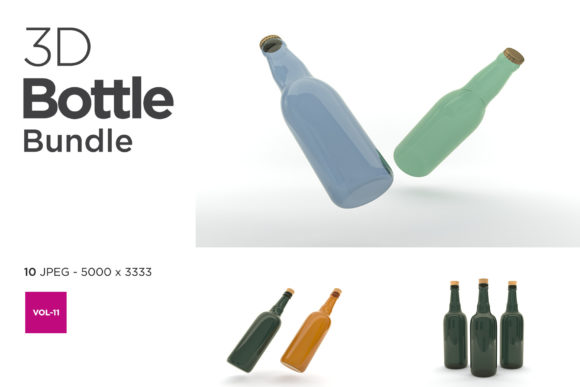 3D Bottle Mockup Bundle Vol-11