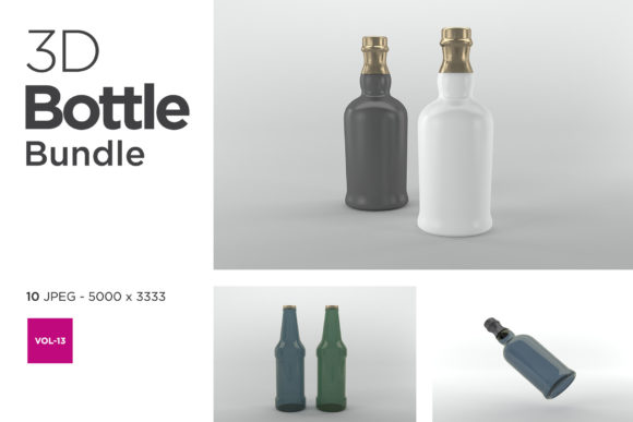 3D Bottle Mockup Bundle Vol-13