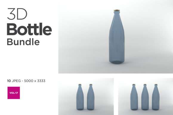 3D Bottle Mockup Bundle Vol-17