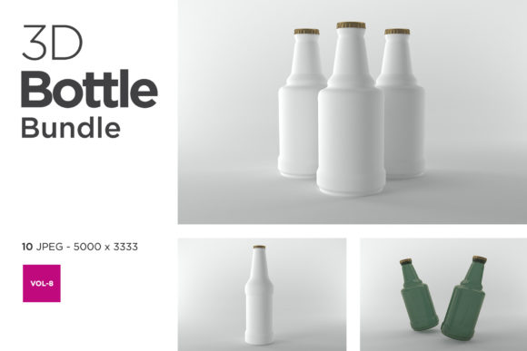 3D Bottle Mockup Bundle Vol-8
