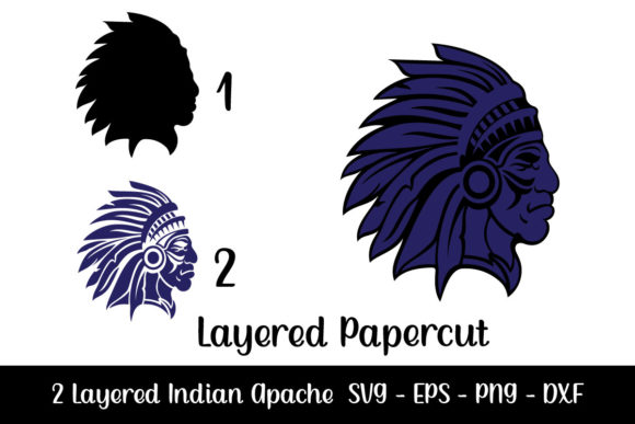 3D Layered American Indian SVG