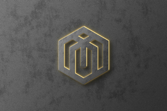 3D Logo Mockup with Neon Effect
