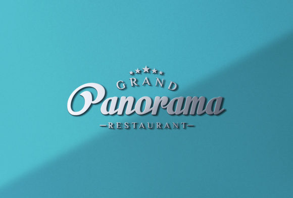 3D Metallic Logo Signage Mockup
