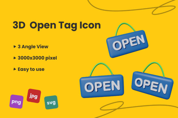 3D Open Tag Icon
