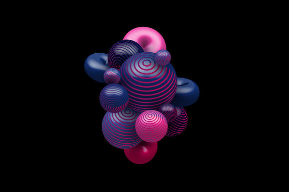 Abstract 3D Decorative Realistic Balls