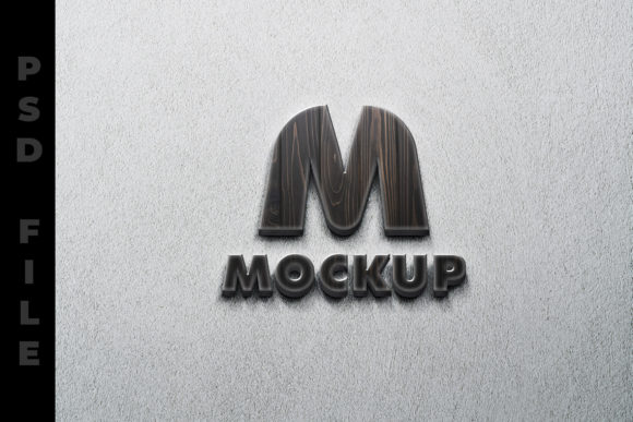 Elevating Brand Identity with a 3D Wooden Realistic Logo Mockup in Wall