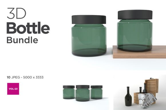 Elevating Brand Identity with the 3D Bottle Mockup Bundle Vol-23