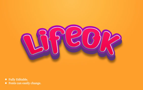 Life Ok 3D Text Effect Template